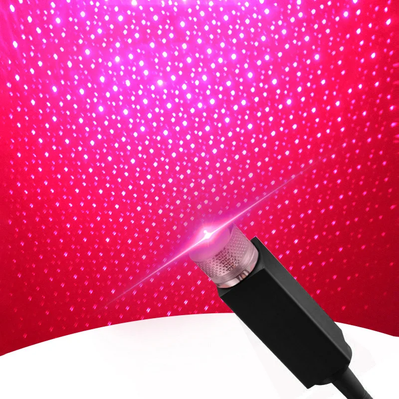 Регулируемый USB интерьер автомобиля декоративный свет мини-светодиод машины крыша звезды ночные светильники проектор атмосфера лампа праздничное украшение для комнаты