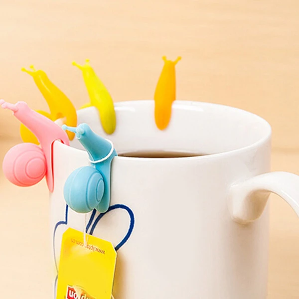 5pcs Snail Shape Silicone Tea Bag Holder Cup Mug Set HSTF-5SN