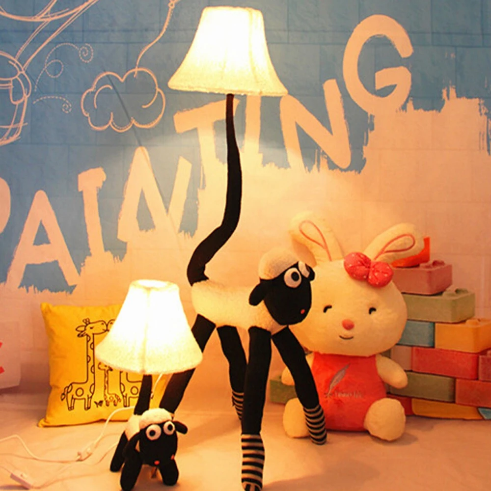 

Hghomeart Cartoon Decorative Floor Lamp Led Bulb E27 110V/220V Cute Cloth Goat People Led Kids Floor Lampdecor Standing Lamps