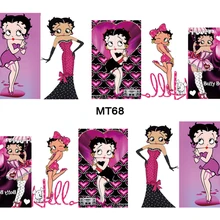 Книги по искусству ногтей MT68 полное покрытие c Книги по искусству Ун красная роза Betty Дизайн ногтей воды Стикеры наклейка для Дизайн ногтей Насадки для татуировок Boop DIY инструмент ногтей