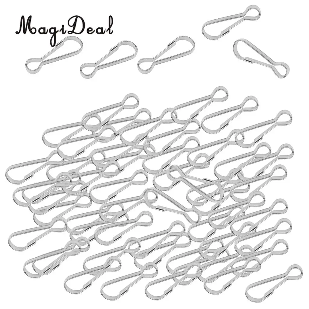 100pcs Stainless Steel Carabiners Spring Snap Clasp Outdoor Hardware 16/20/28/32/40mm for Climbing Caving Hiking Fishing Acces