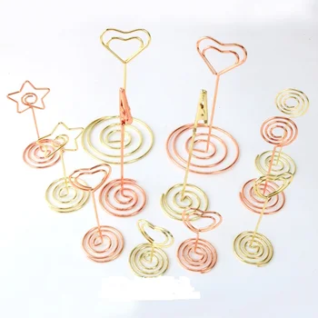 

New 10pcs/lot Gold/Rose Gold Metal Message Clips Notes Letter Card Clip Message Holder Office Supplies Binding Securing clip