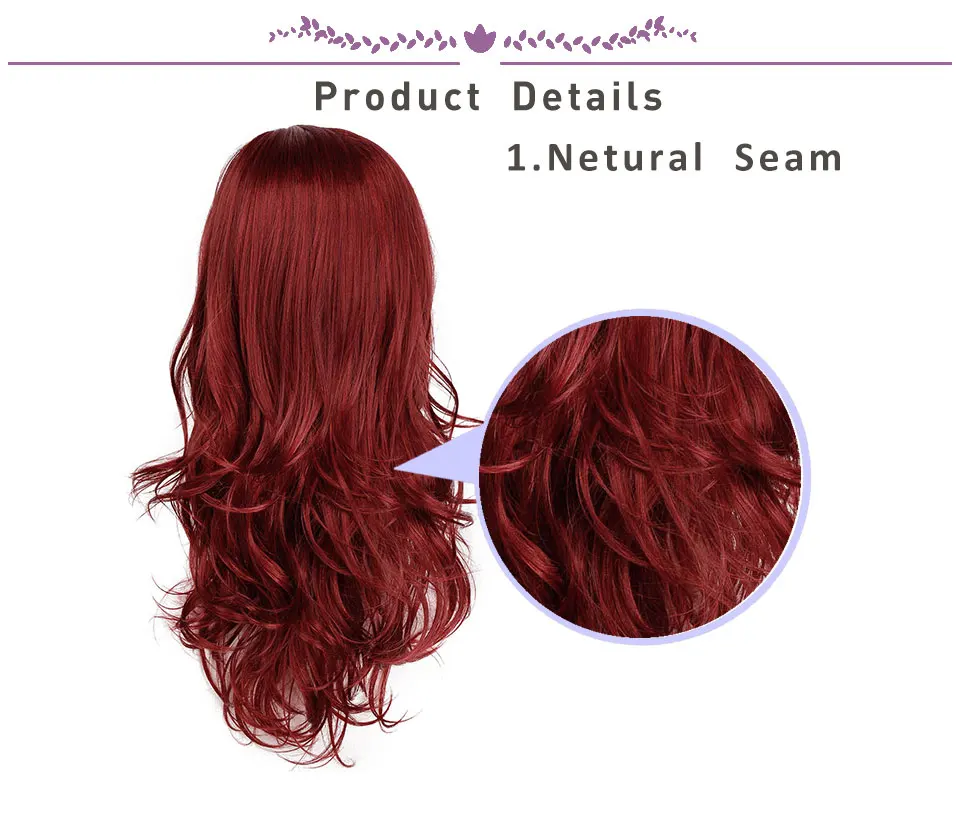 AISI волосы длинные волнистые синтетический парик для женщин розовые волнистые парики 22 дюймов Omber красные и черные волосы косплей парики