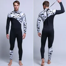 2017 новая модель черепа мужчины 3 мм neopene цельный серфинг подводное плавание костюм купальник с длинным рукавом теплый поддержанию гидрокостюм купальники