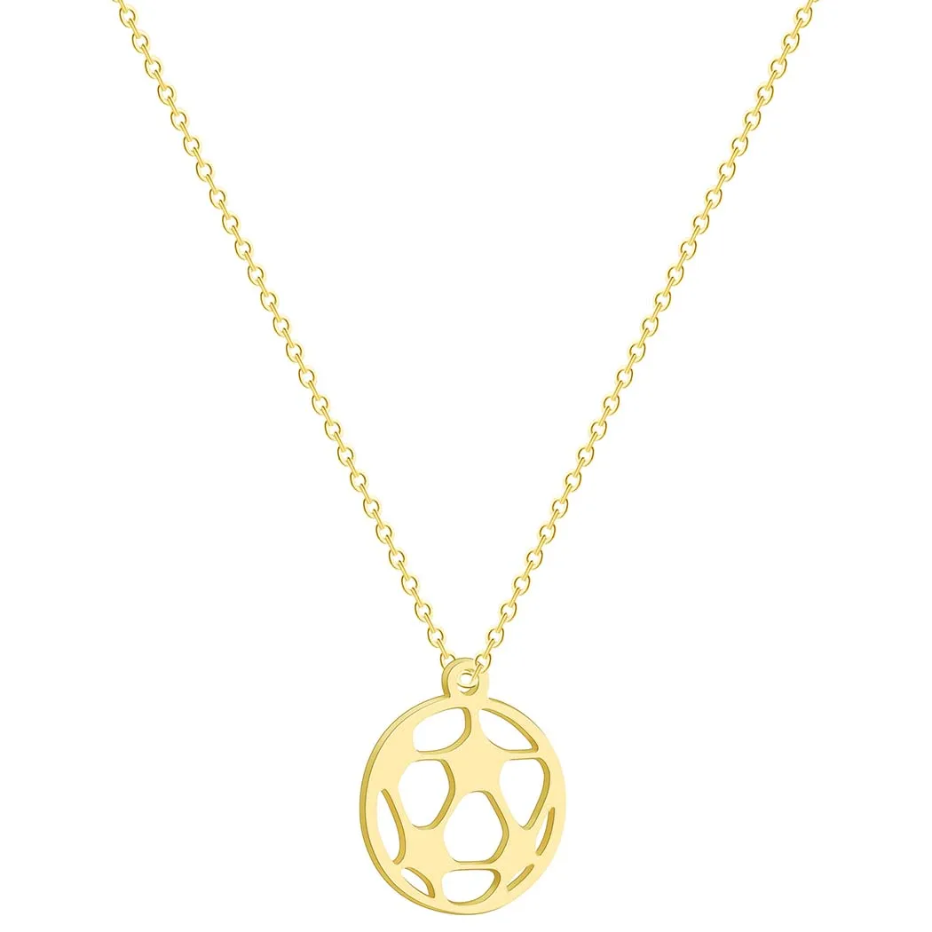 Серебряное ожерелье с футбольным мячом для женщин, подарок тренера футбольной команды, золотой кулон, спортивный ювелирный фанат, ожерелье s