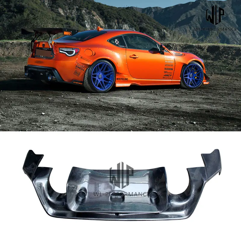 

High qualiy Carbon Fiber Rear Bumper Lip Diffuser with light Car Styling For Toyota GT86 BRZ Car Body Kit 2013-2017