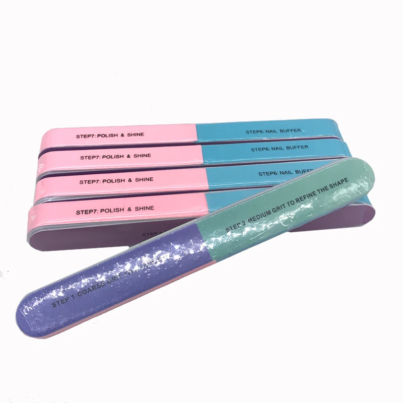 네일 버퍼 블록 7 면 네일 스폰지 샌딩 블록, 쉬너 버퍼, UV 젤 폴리셔, 네일 파일, 매니큐어 살롱 케어 도구, 4 개/로트
