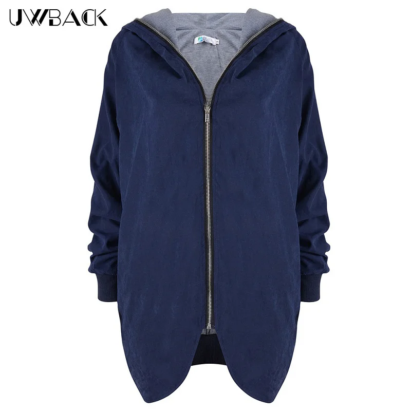 

Uwback 2018 Spring Brand Women's Trench Coats Autumn Basic Hooded Cloak For Women Caual Outwear Windbreak Coat Mujer OB295