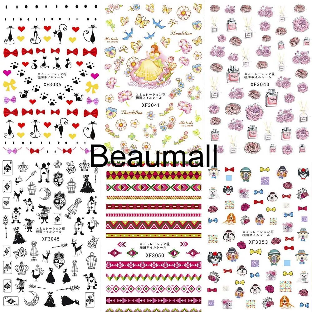 

30 Styles! 1 Sheet Fashion Nails Art Manicure Back Glue Decal Decorations Design Nail Sticker For Nails Tips Beauty