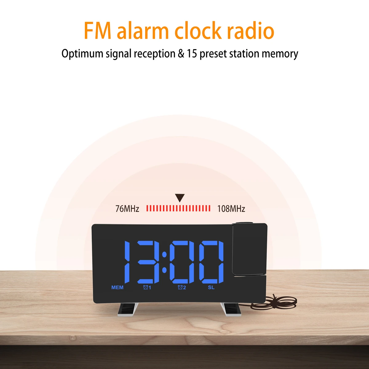 Будильник цифровые часы FM радио проекция Регулируемая яркость функция таймер сна цифровые настольные часы офис спальня