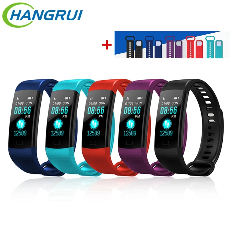 Hangrui Y5 Smart Bracelet Fitness Tracker Heart Rate Tracker Waterproof Sport Smart Wristband + Y5 Electronic Wristband Strap