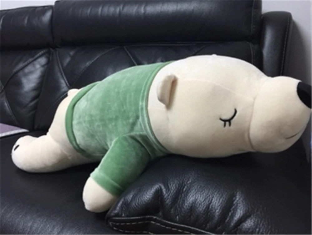 cuddly soft polar bear plush toy soft fluffy stuffed lying white bears pillow doll1