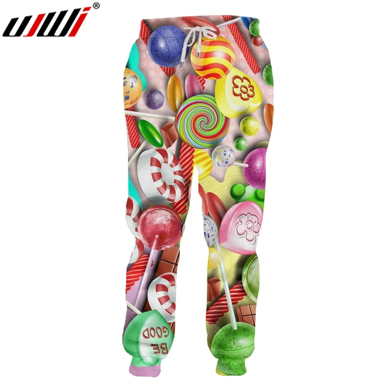 

UJWI Man Casual Colorful Candy Sweatpants Clothing Best Selling Men's Pants 3D Printed Creative Colored Lollipop