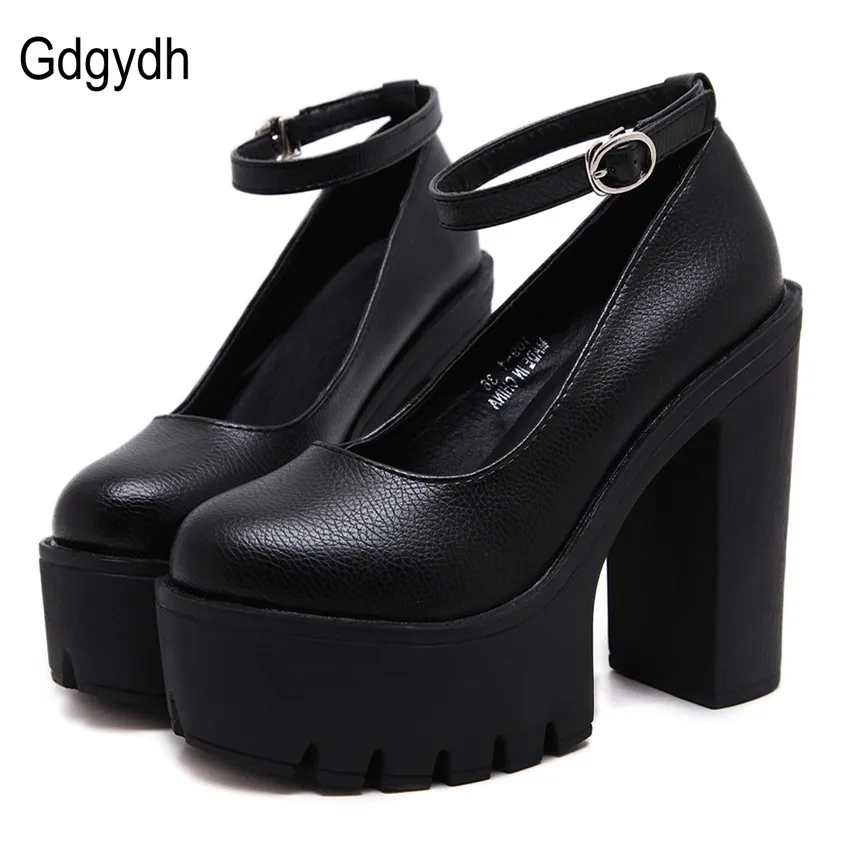 US $21.04 Gdgydh 2021 New Spring Autumn Casual HighHeeled Shoes Ruslana Korshunova Thick Heels Platform Pumps Black White Size 42