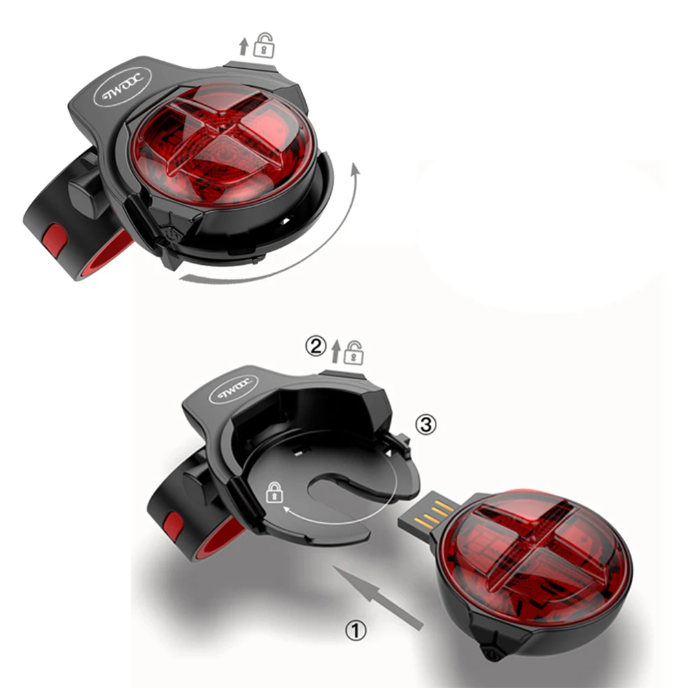 

Bike Led Taillight MTB Bicycle Cycling Rear Light Outdoor Warning Lamp Night Safety Waterproof USB Rechargeable Tail Light