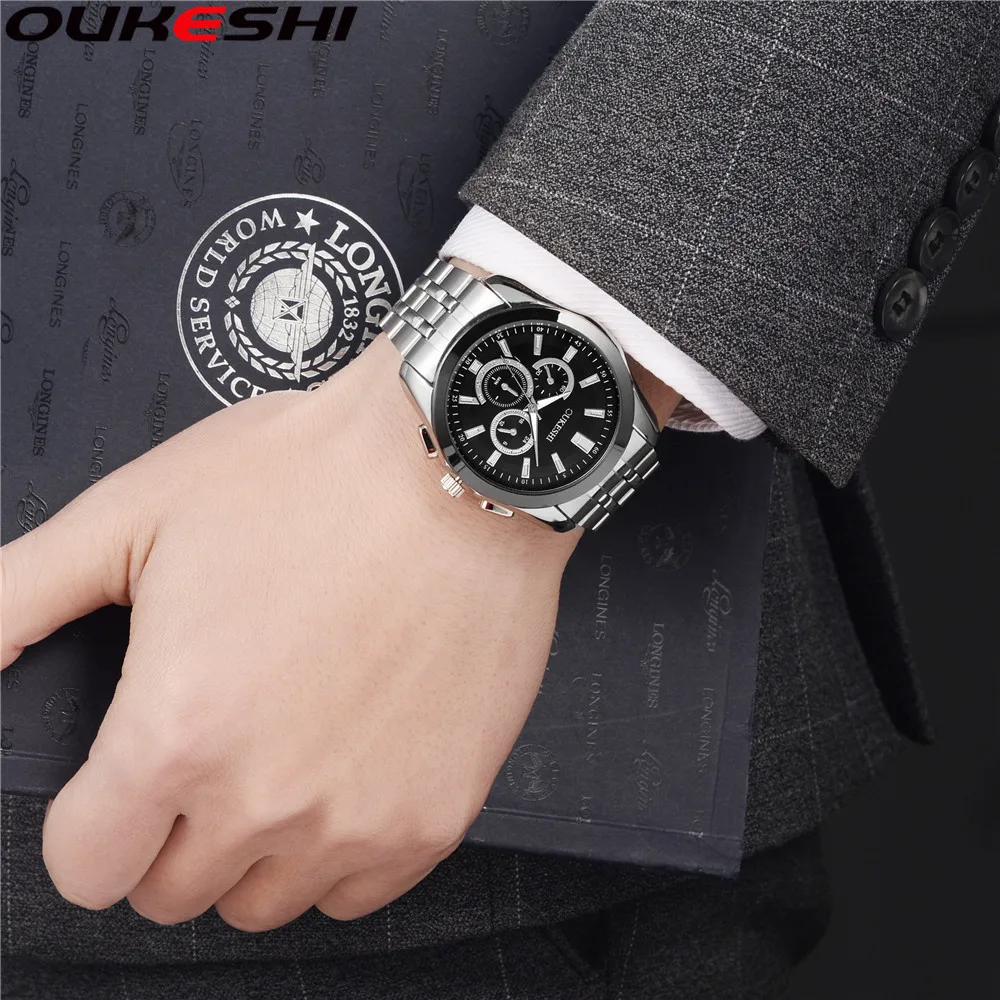 

Full Stainless Steel Watch OUKESHI Brand Men Business Fashion Watch Relogio Masculino Man Casual Quartz Wrist Watches