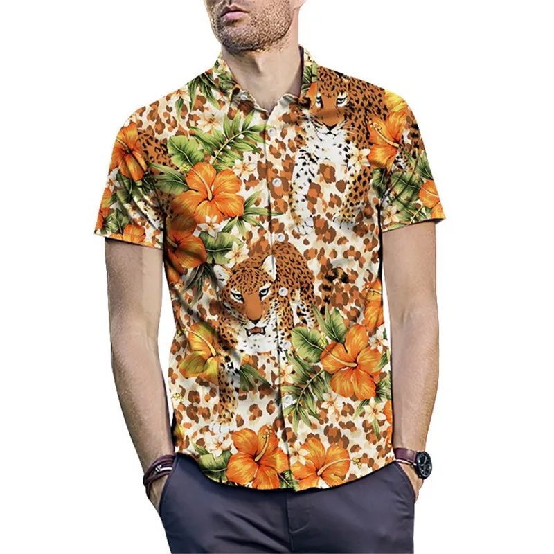 men shirt 14 Европейские размеры 3D мультфильм аниме Мужская рубашка Летняя мода уличный с короткими рукавами гавайская рубашка повседневная мужская классическая мужская рубашка - Цвет: men shirt 14