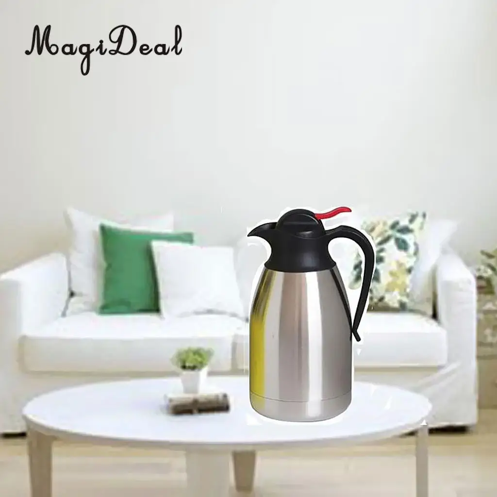 MagiDeal теплоизоляция кофе графин дома бутылка для воды горшок серебро 1.2L/1.5L/2L