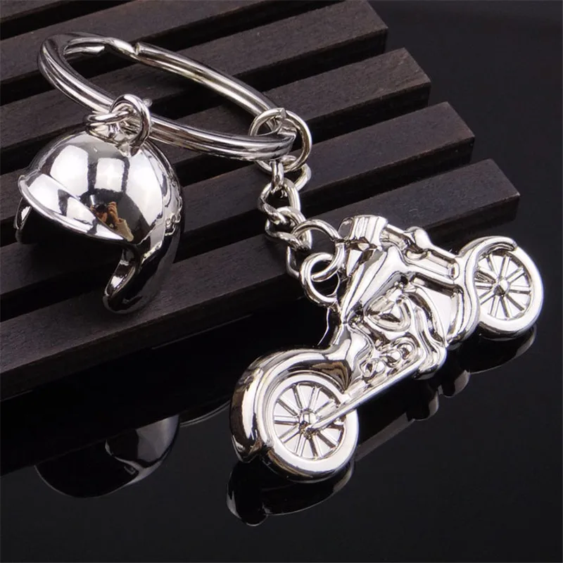 

Fashion Silver Motorcycle Helmet Key Chain Ring Trinket Car Keychain Charms Women Jewelry Keyring Man Souvenir Party Gift