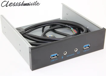 

2 Ports USB 3.0 + 2 port Audio Desktop Computer Front Panel Drive Bit Expansion Mobile Rack USB3.0 CD-ROM Bracket Mount HUB Bay