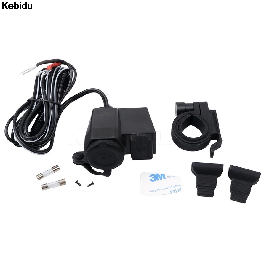 Kebidu 12 В водонепроницаемый мотоцикл 5 в USB порт питания адаптер для прикуривателя интеграционная розетка зарядное устройство