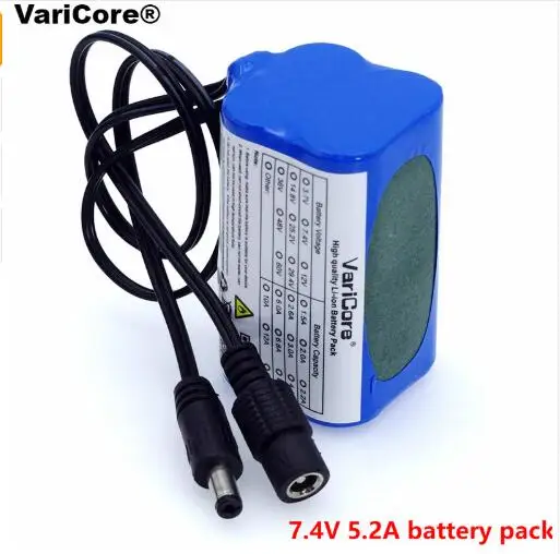 

VariCore protection 7.4 V 5200 mAh 8.4 V 18650 Li-lon battery bicycle headlights head lamp special battery DC 5.5 * 2.1 mm