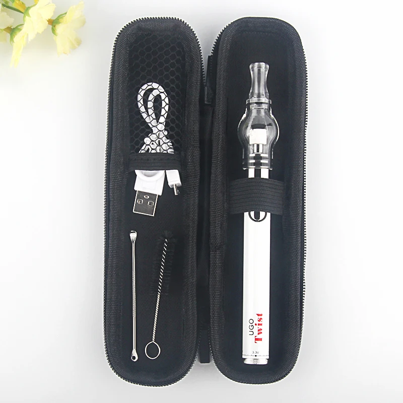 Kingfish UGO Twist Glass Globe dry herb vaporizer wax Vape 650/900mah twist bottom Battery Electronic cigarette Zipper Case kit Kingfish UGO Twist Glass Globe dry herb vaporizer wax Vape 650/900mah twist bottom Battery Electronic cigarette Zipper Case kit