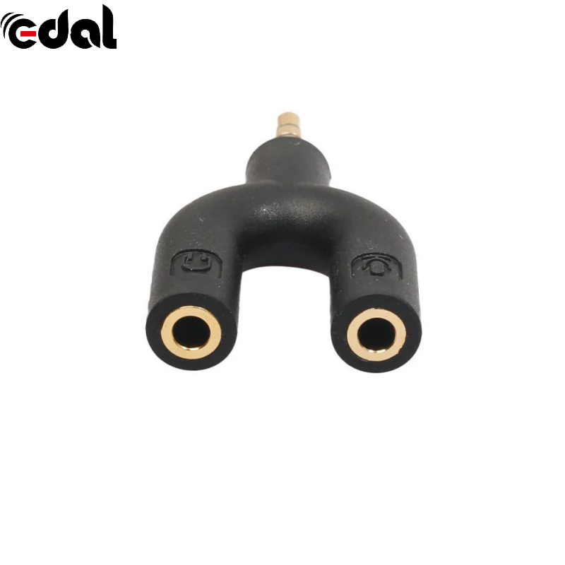 

EDAL 3.5MM Protable Stereo Audio Male to 2 Female Headset Mic TRRS Y Splitter Adapter New