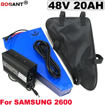

48V 20Ah triangle battery for electric bike 48V 250W 350W 1000W E-bike lithium battery for Samsung 18650 cell +5A Charger +a bag