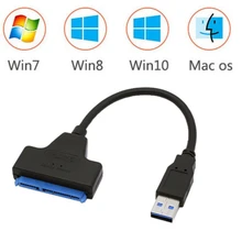 Cabo USB 3.0 SATA 3 Sata para USB Adaptador de até 4.8gbps Suporte 6 2.5 Polegadas SSD HDD Disco Rígido Externo unidade 22 Pin Sata III