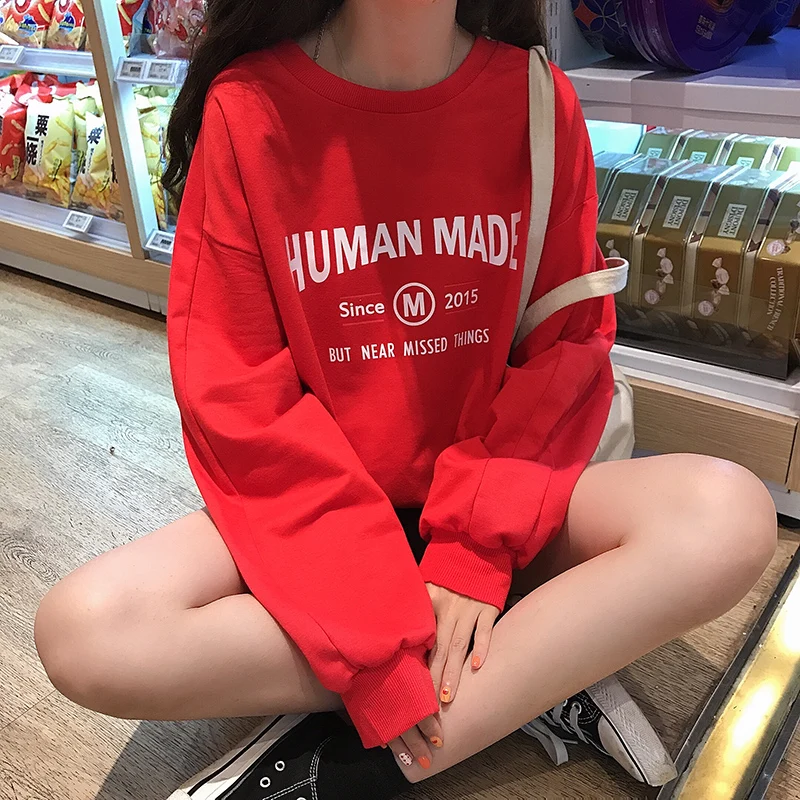 Осенняя Толстовка Femme корейский стиль Ulzzang Harajuku тонкие свободные толстовки женские повседневные Пуловеры с длинными рукавами толстовки Топы - Цвет: see chart