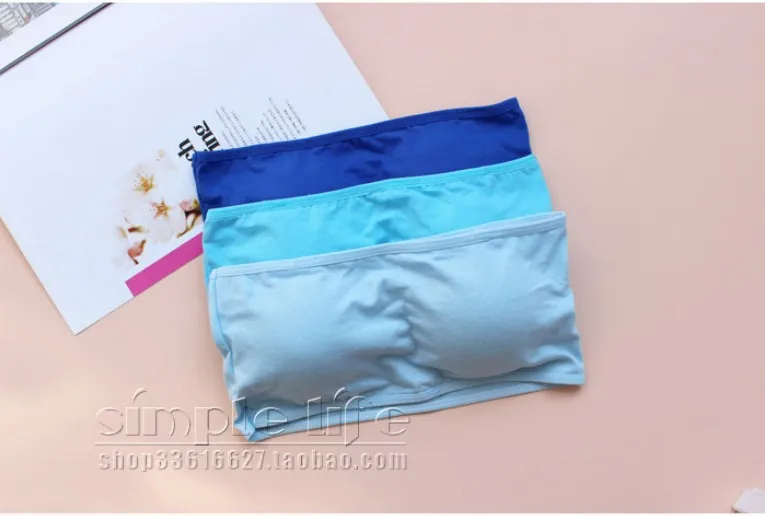 GOPLUS 2018 New Sexy Strapless Crop Top Bra Bandeau Brassiere Tube Tops Candy Colors 14 colors M0156