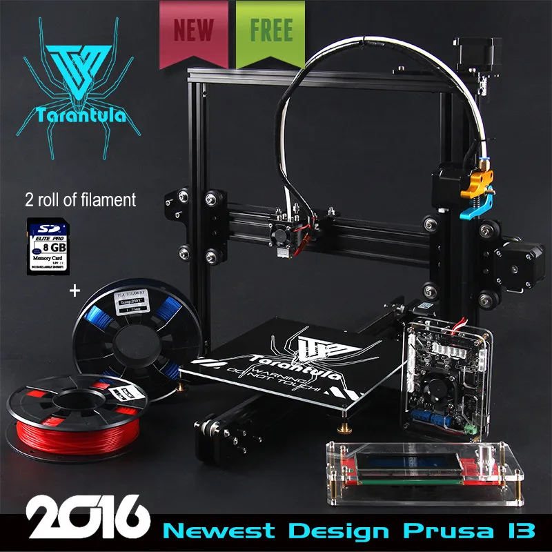 3D Printer Kits TEVO Tarantula I3 Aluminium Extrusion 3D Printer kit 3d printing 2 Rolls Filament 8GB SD card LCD As Gift