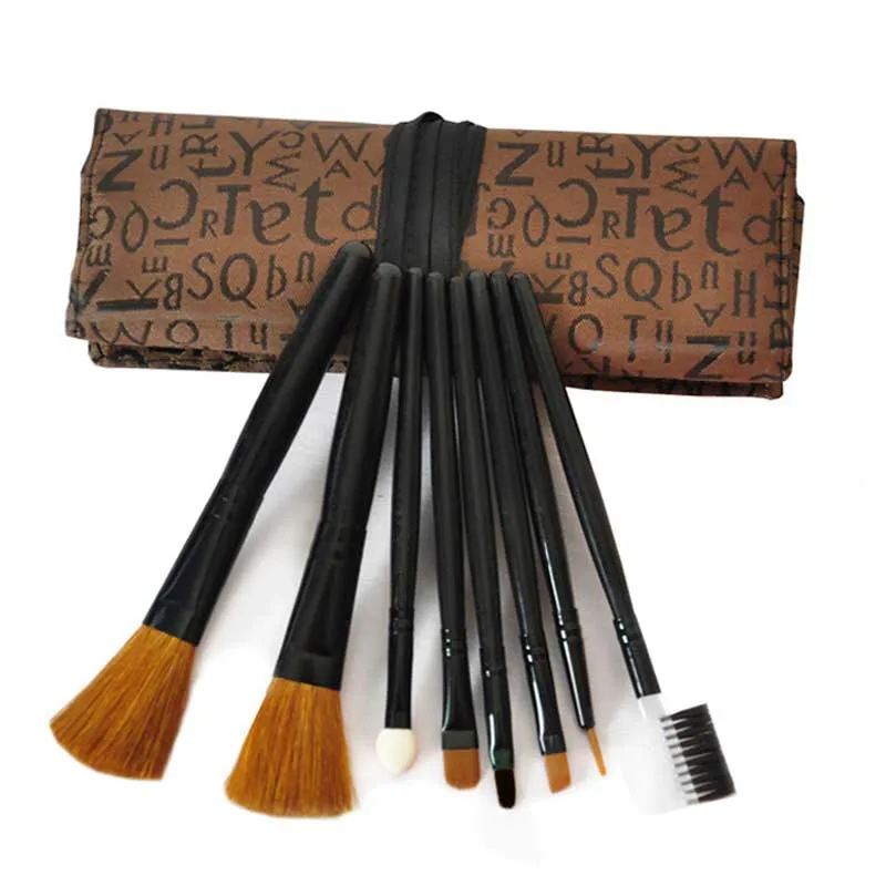 8Pcs/Set professional Makeup Brush set 8 in 1 Cosmetic Brushes &Case Make Up Brush Set Case