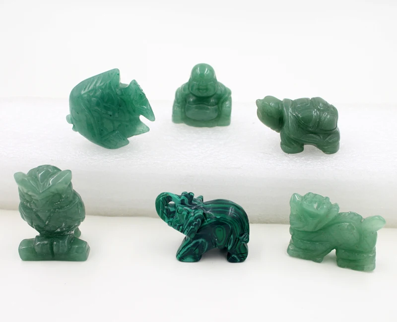 Green Jade Animal Craft Figurine Chinese Handmade Retro Handmade Carved