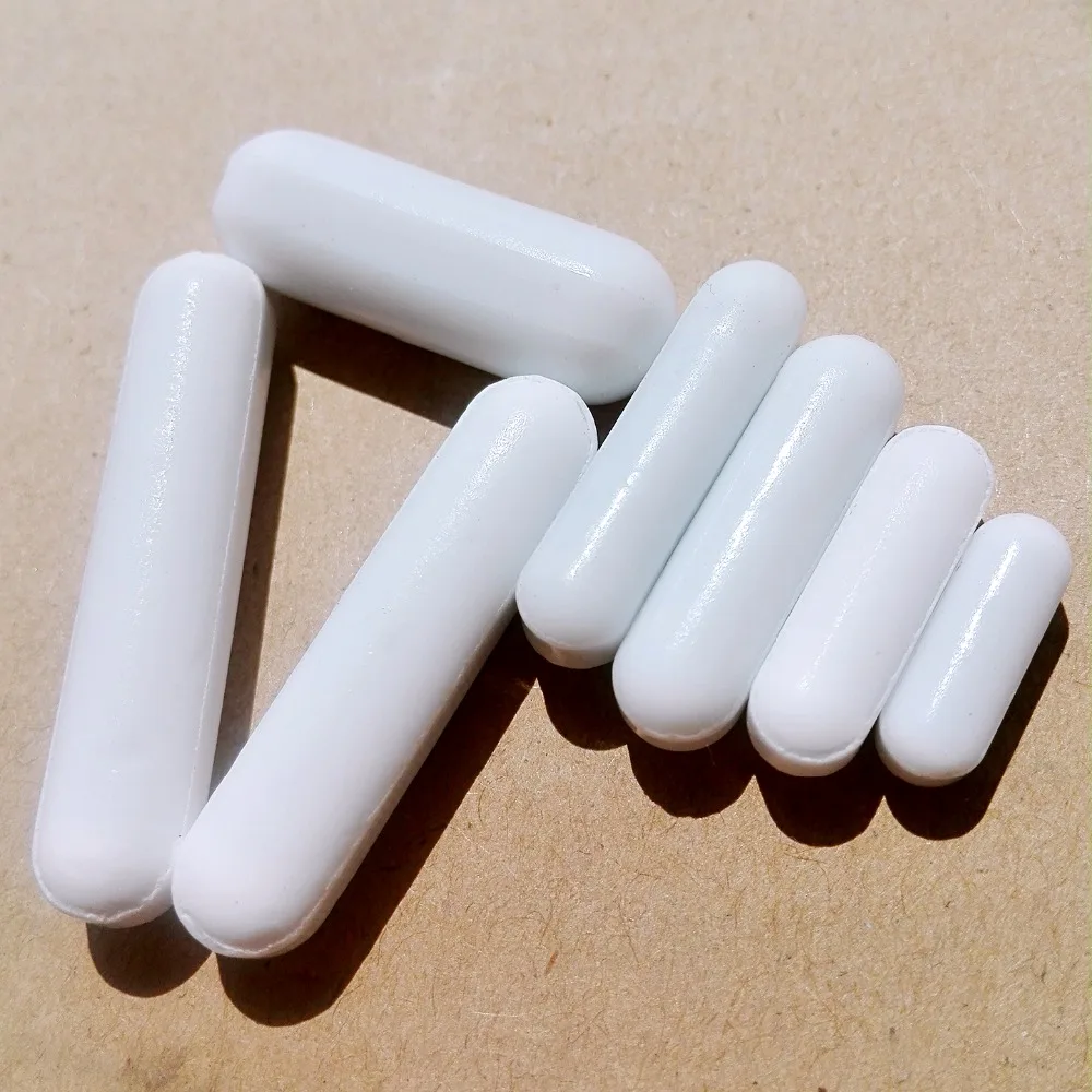 Anel de Ptfe Barra de Agitação Barras de Agitação sem Pivô Pacote de 10 Laboratório Magnética Planície Branco Spinbars C8x35mm 7 branco Spinbars, C8x35mm, Pacote de 10