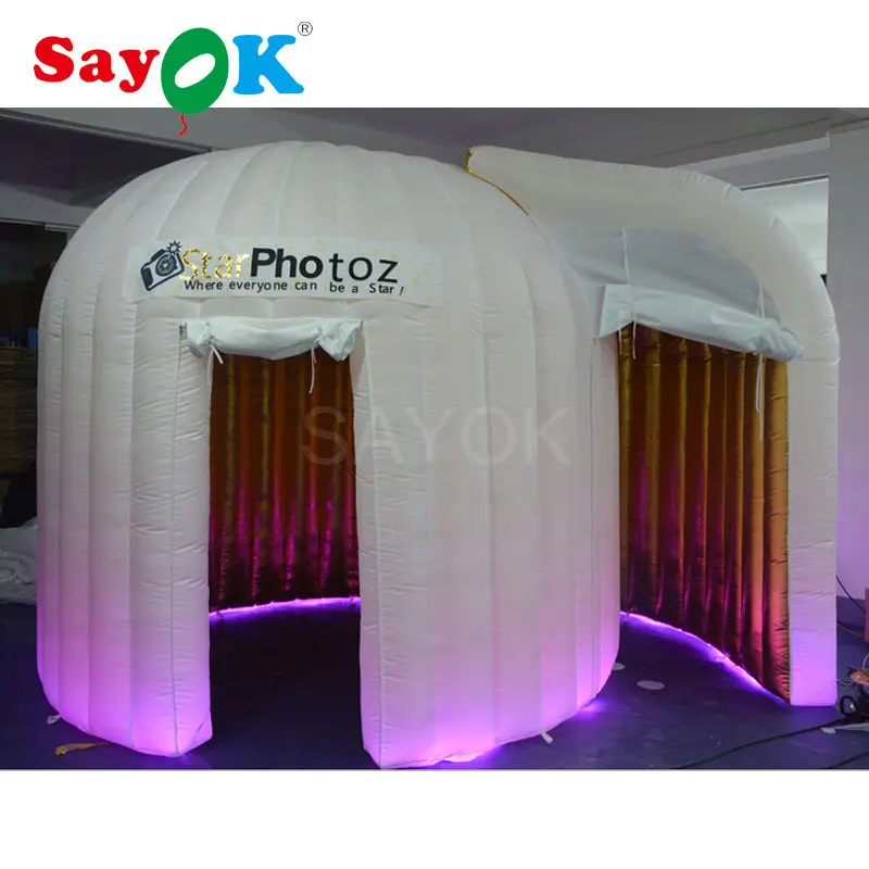 

Sayok Inflatable Snail Photo Booth with 2 Doors & Free Logo Printing Inflatable Golden Inside Igloo Photobooth Tent for sale