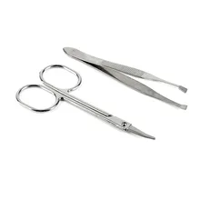 Женский Триммер для волос для лица 2 шт./компл. ножницы для бровей зажим для бровей Набор для макияжа Уход за лицом пинцет для бровей Триммер для волос в носу