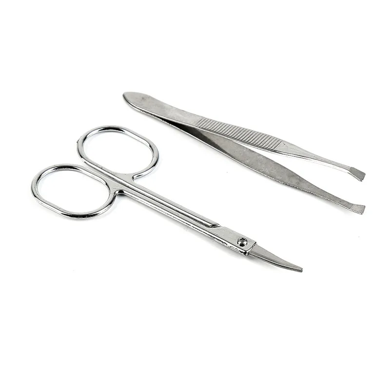 

Womens Facial Hair Trimmer 2PCS/set Eyebrow Scissors Eyebrow Clip Makeup Set Face Care Eyebrow Tweezers Nose Hair Trimmer