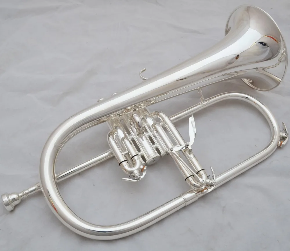 Музыка Fancier клуб Профессиональный flugelhorn BH-950S посеребренный с чехол для профессиональных flugelhorn s Bb желтый Латунный Колокольчик