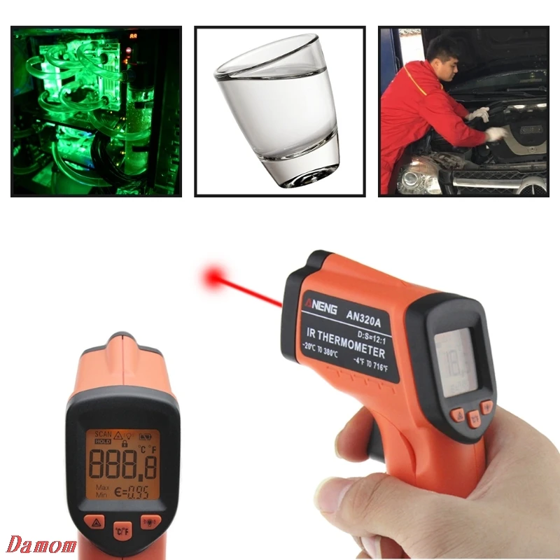 

AN320A Laser LCD Digital Thermometer Non-Contact IR Infrared Temperature Meter