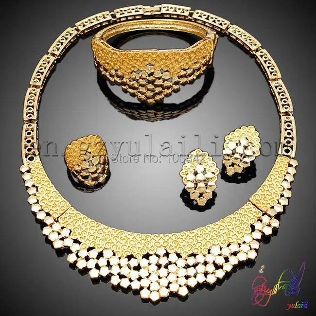 free shipping! 22k gold plated jewellery dubai/ Dubai jewelry set