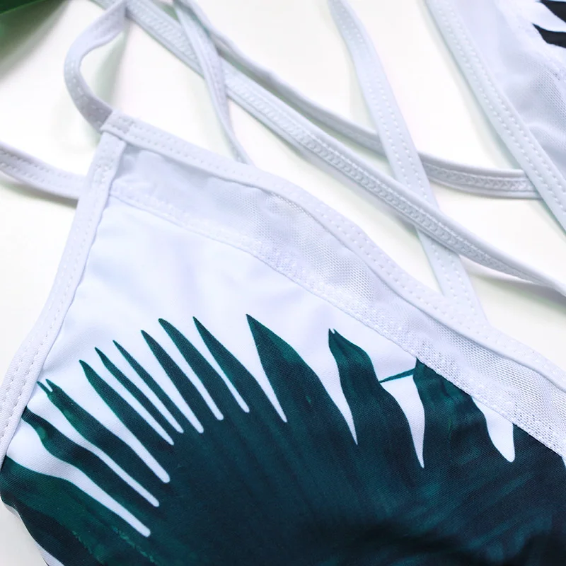 tropical, trikini com passagem profunda, malha de