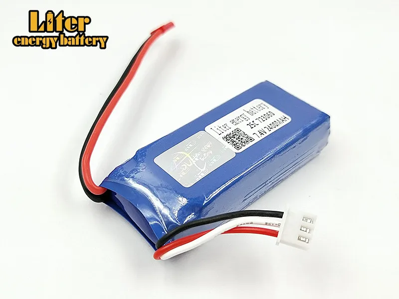 7,4 V 2400 mAh литий-полимерный Батарея для WLtoys V262 V333 V353B V666 Q212 Квадрокоптер с дистанционным управлением Toys2S Lipo Батарея 7,4 v 723060 25c JST