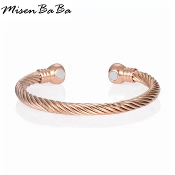 

Men's Health Energy Gold Color Coper Bracelet Wire Winding Wrap Magnetic bangle for Women Male Jewelry Gift