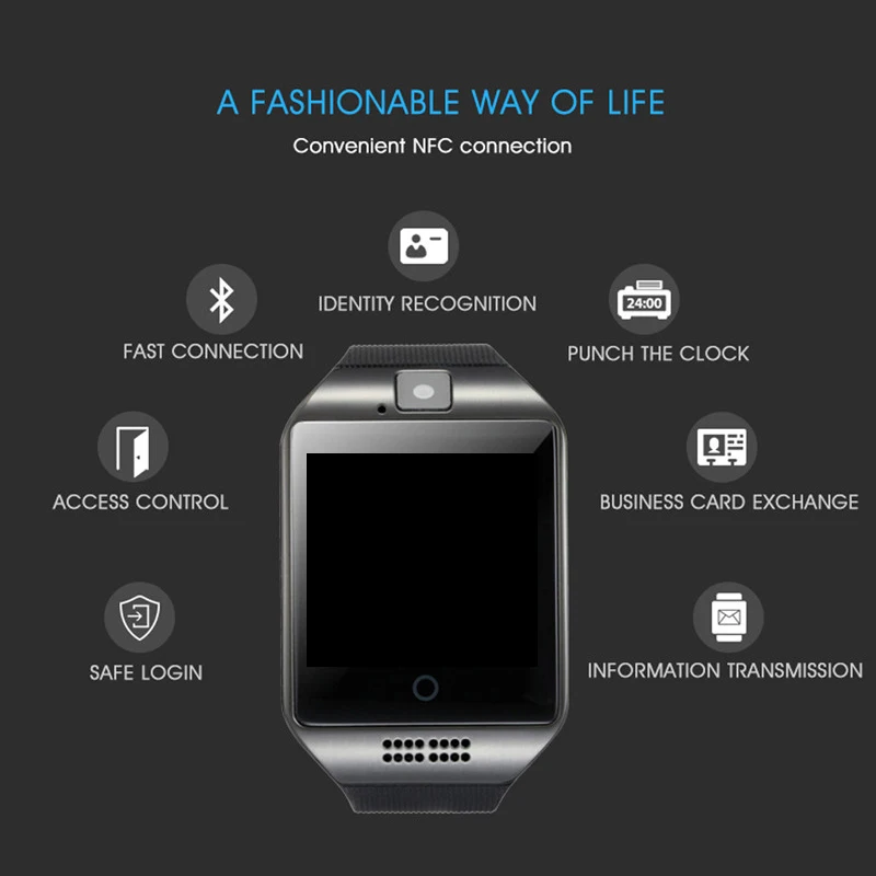 MOCRUX Q18 Passometer Smart watch with Touch Screen camera Support TF card Bluetooth smartwatch for Android IOS Phone