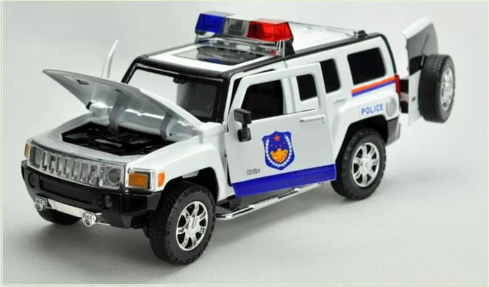 124 Alloy Diecast Police Car Model For Hummer  H3-2
