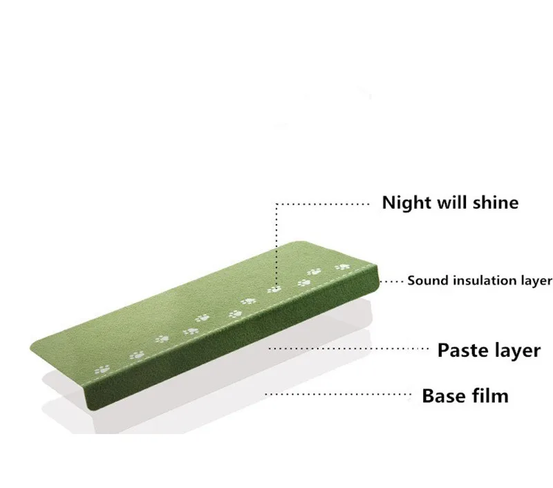 Светящийся коврик для лестницы, коврик для ступеньки, сохраняющий тепло, коврик для пола, легко чистится, коврик для лестницы, Противоскользящий коврик, избегайте клея, Автомобильный Ковер