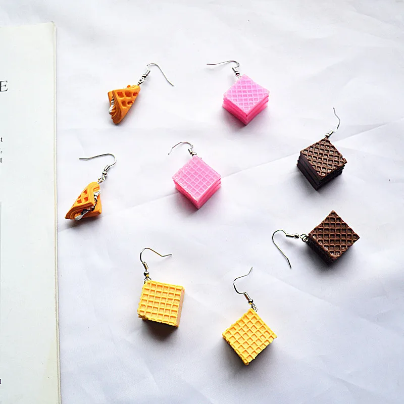 

Sweet Dessert cake Drop Earrings for Women Fashion Accessories Girl DIY Handmade Unique Personality Dangle Earrings Jewelry Gift