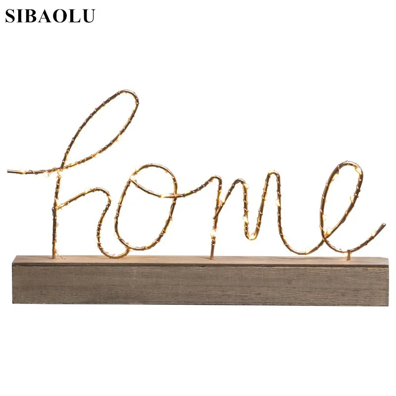 

Nordic INS Creative Home Appliance Decoration Bedroom Iron Art Letter Little Night Lantern Birthday Gift